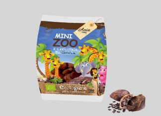 Herbatniki pszenne bio z czekoladą mini zoo – Bioania, 100 g