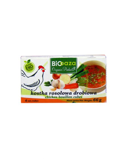 Kostka rosołowa drobiowa bio – Biooaza, 66 g