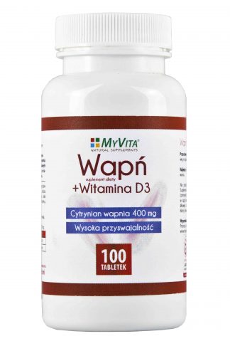 Wapń + witamina D3 – MyVita, 100 tabletek