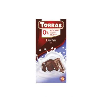 Czekolada mleczna bez dodatku cukru – Torras, 75g