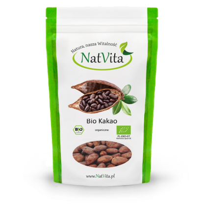 Kakao BIO Criollo ziarno – Natvita, 130 g